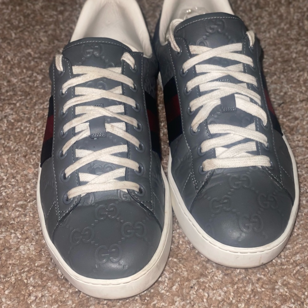 Gucci Unisex Gray Sneaker USED - Picture 4 of 10
